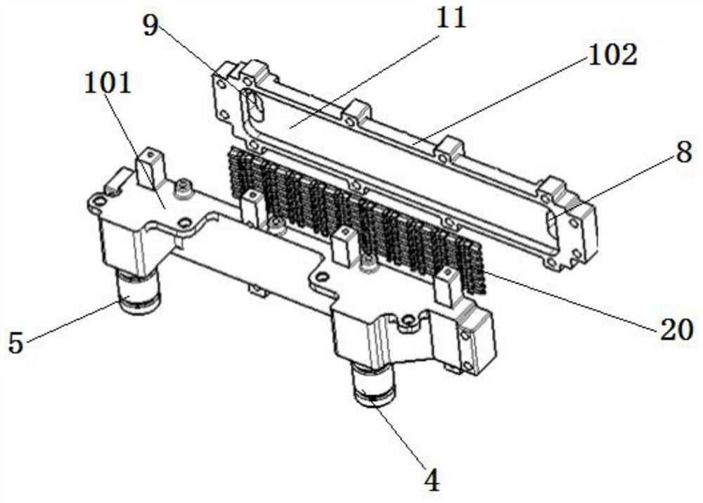 Double-sided water-cooled IGBT radiator and radiating mounting structure thereof