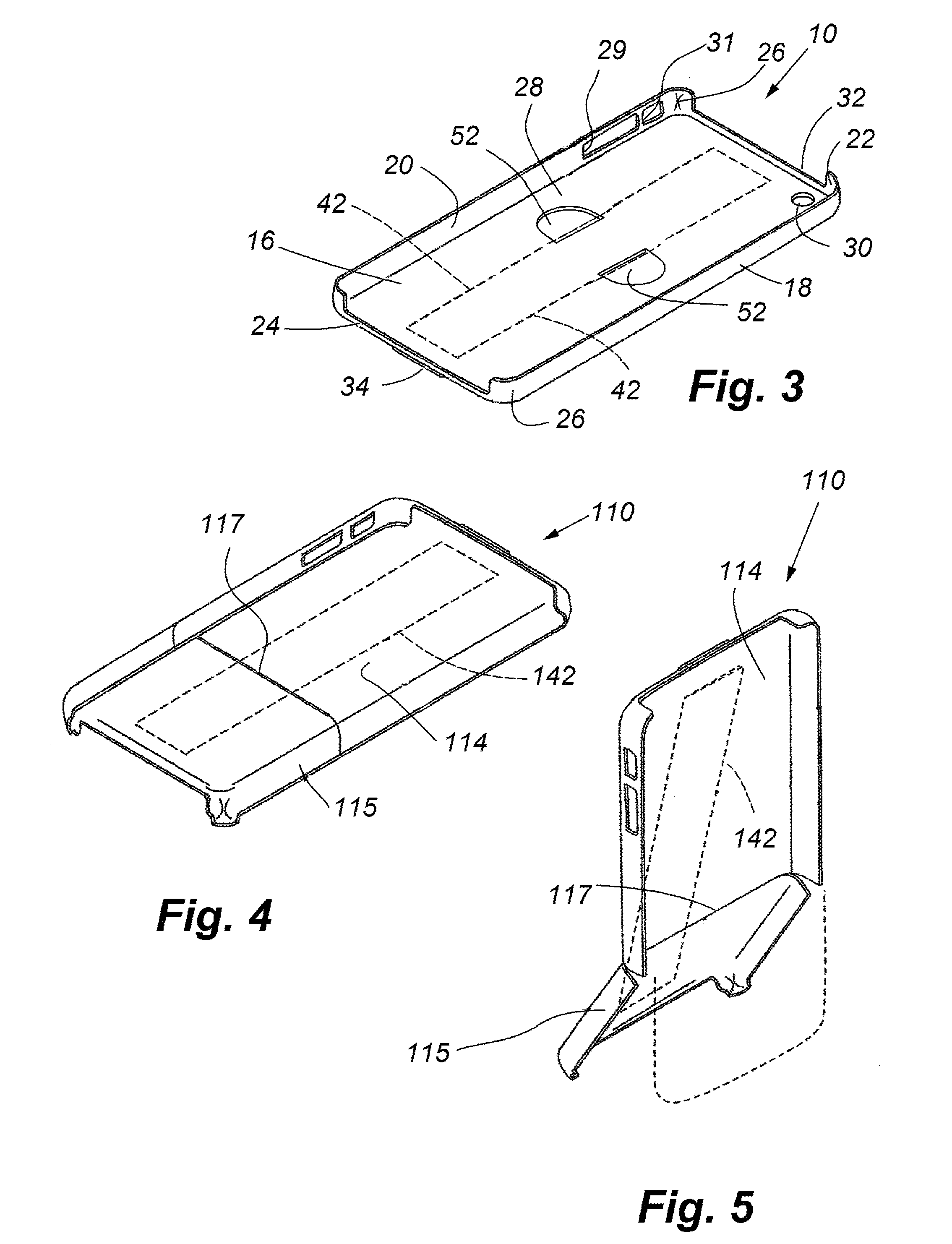 Case assembly for handheld electronic devices and method of use therefor