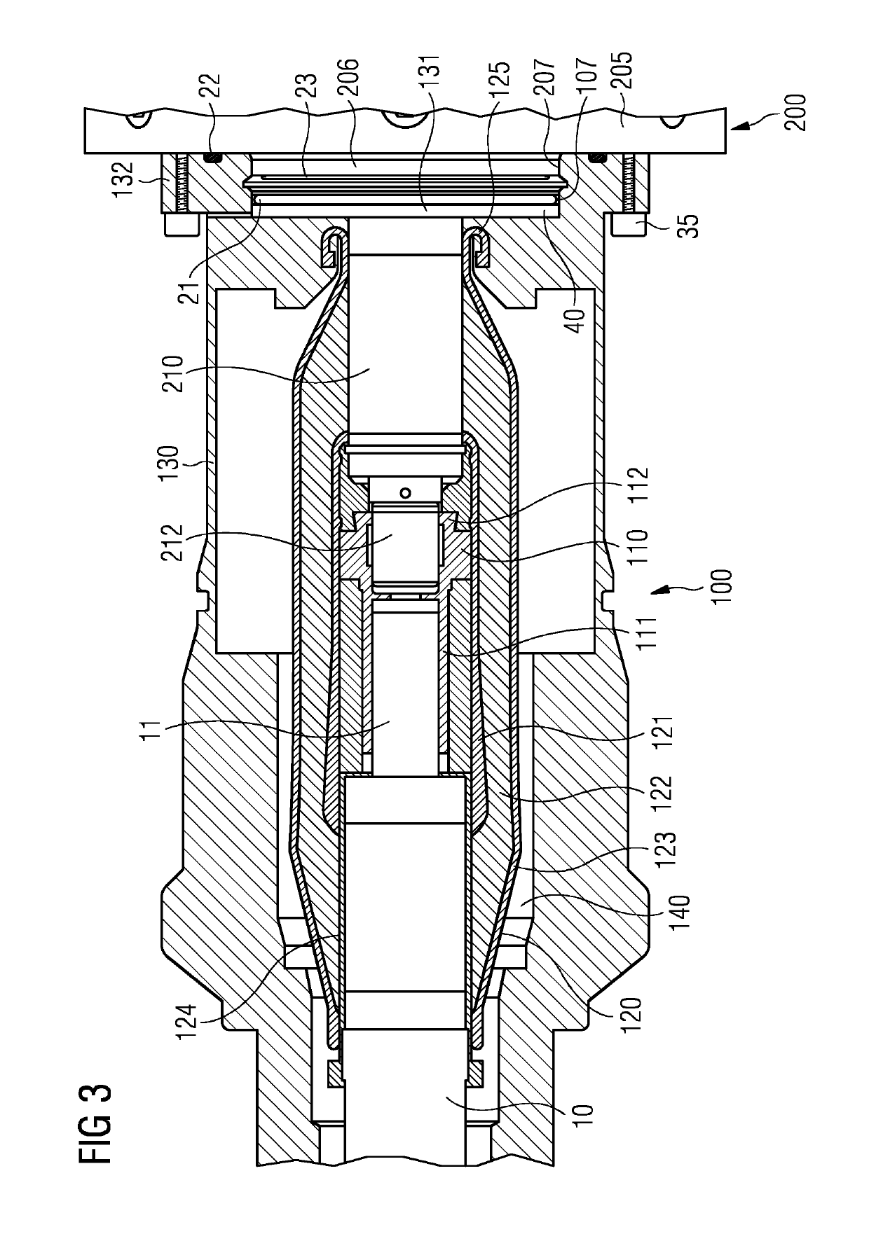 Subsea termination gland, connector front end and connector assembly