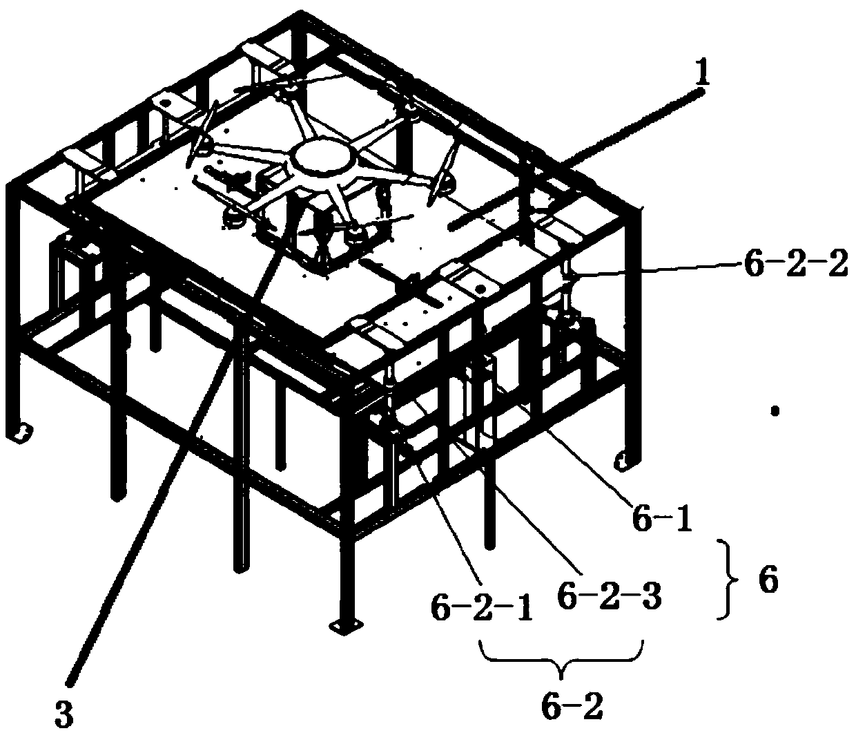 Cargo box loading and unloading device of logistics unmanned aerial vehicle warehouse and control method