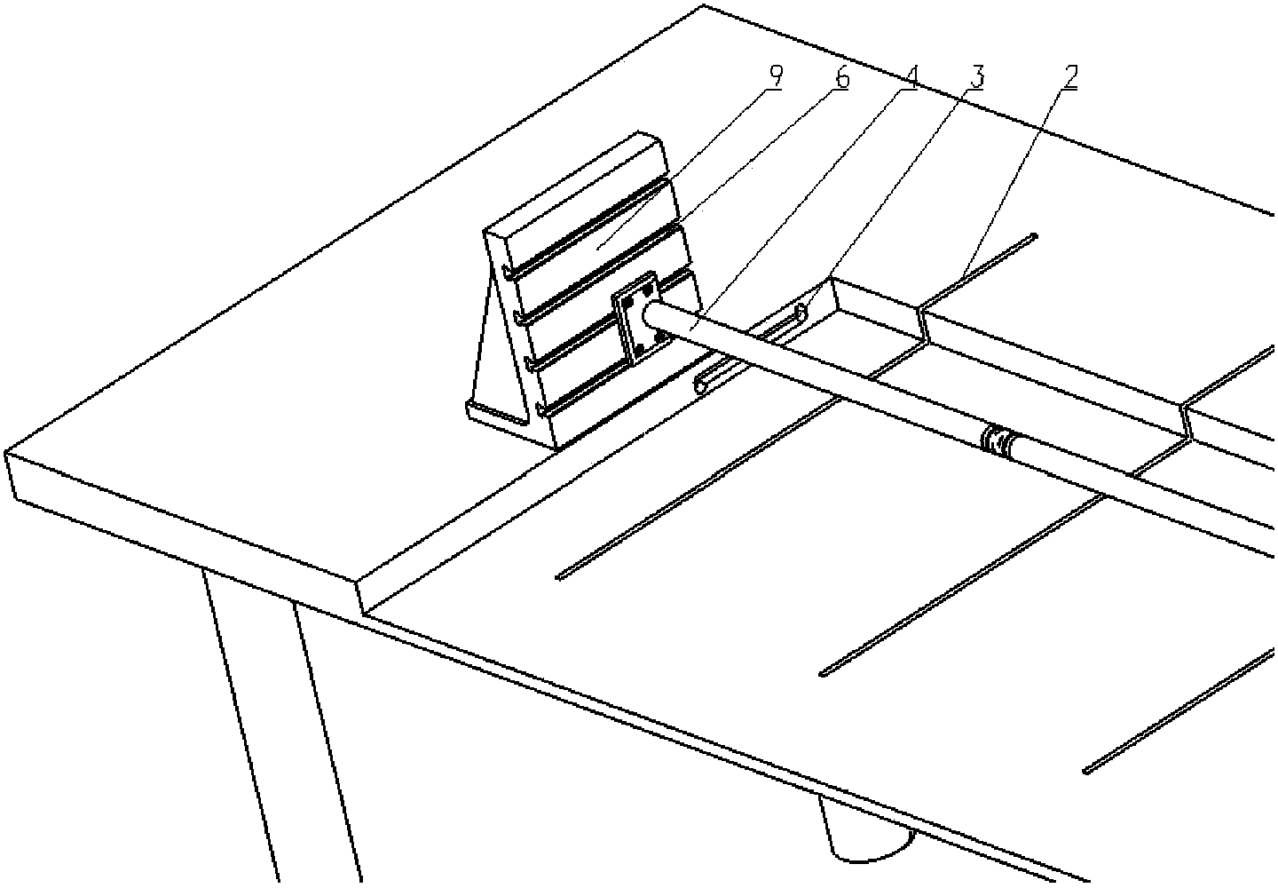 Curve or distortion detection and prestressing force infliction experiment table for composite material C-type beam
