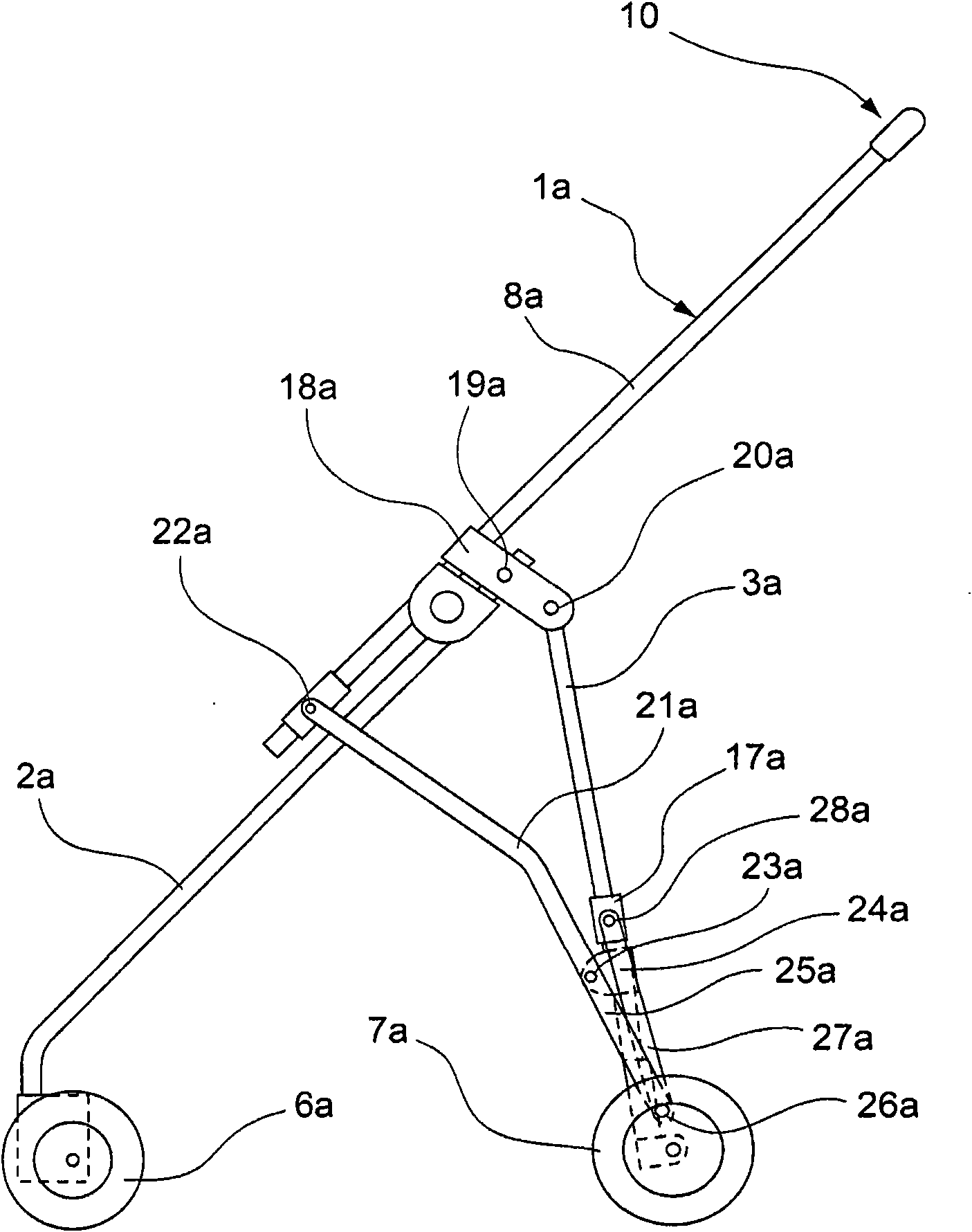 Chassis of a pushchair with two folded positions, and corresponding pushchair