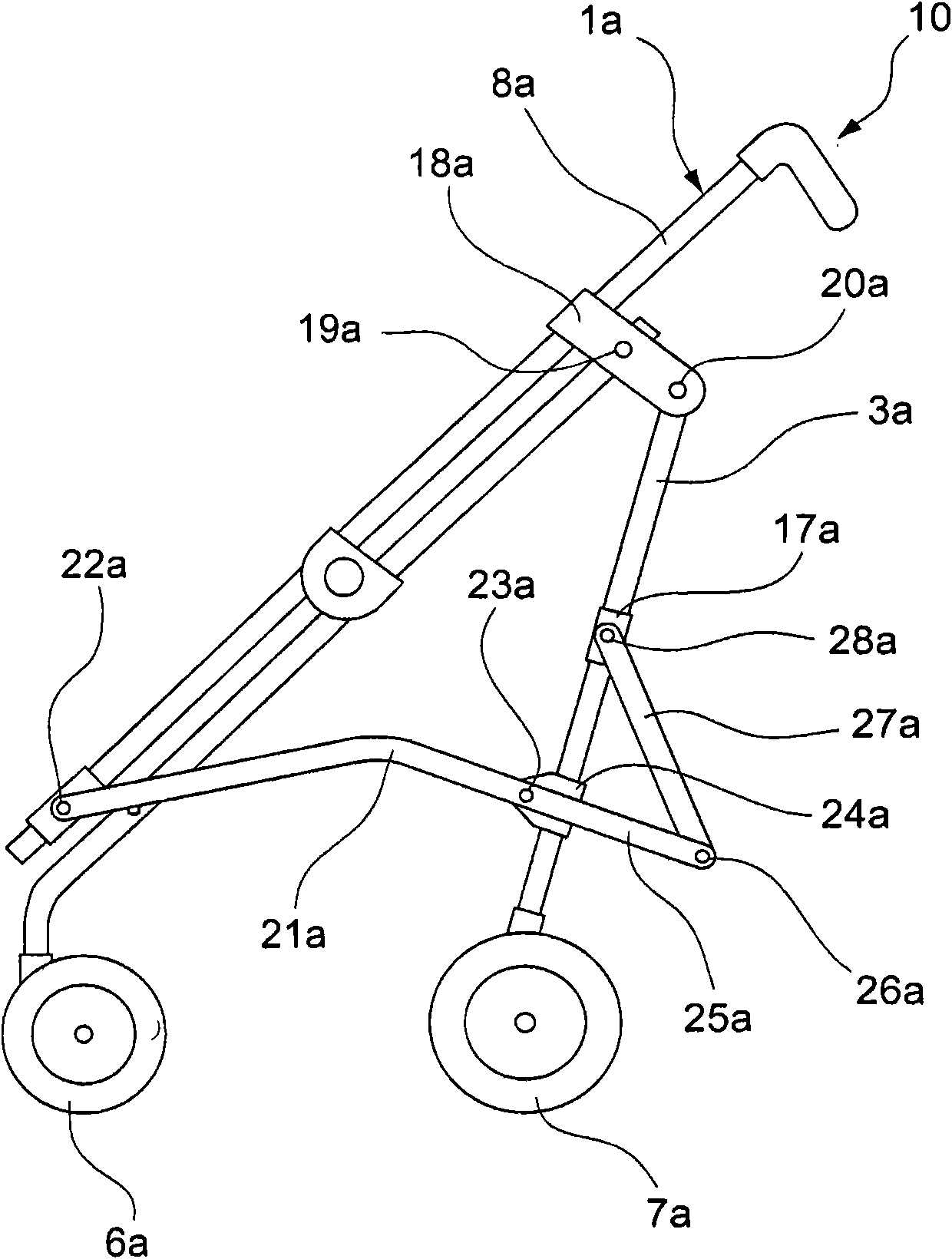 Chassis of a pushchair with two folded positions, and corresponding pushchair