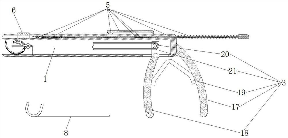 Abdominal cavity tissue section ligation device