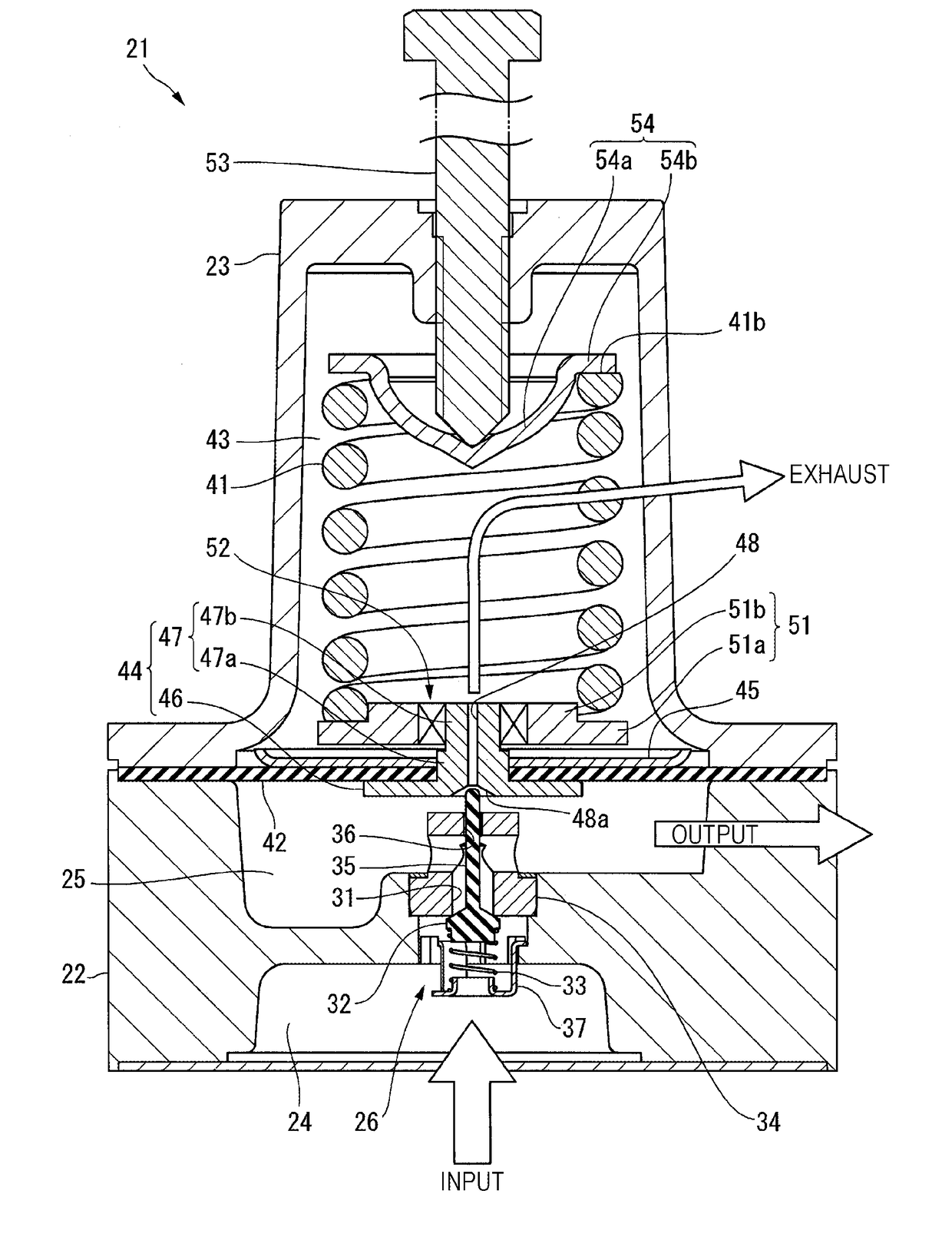 Air pressure control device and adjustment valve