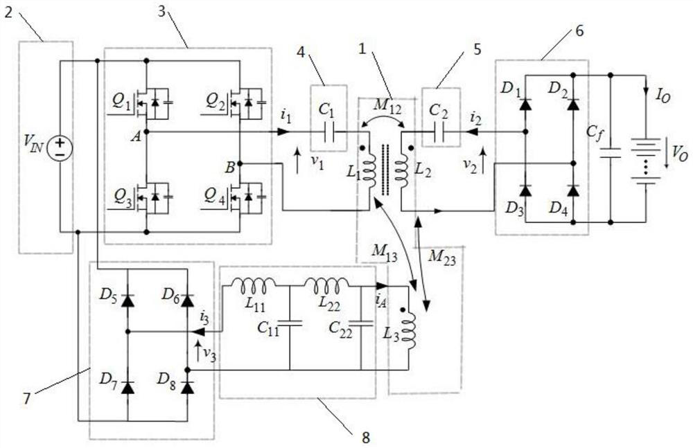 Three-coil battery wireless charging system adaptive to battery charging curve