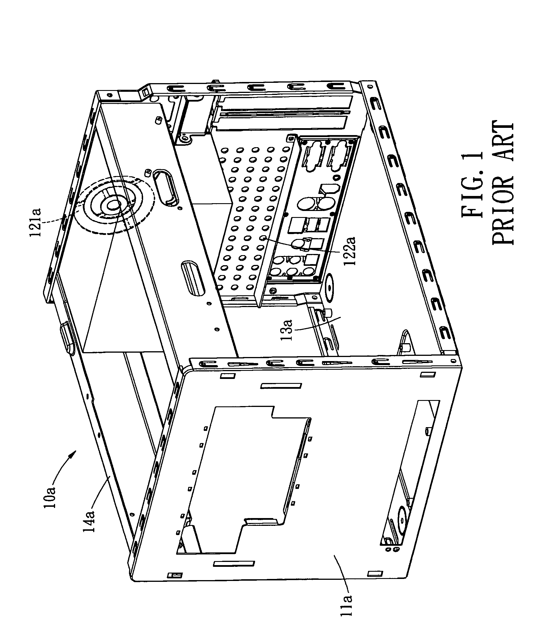 Heat dissipating structure for computer casing