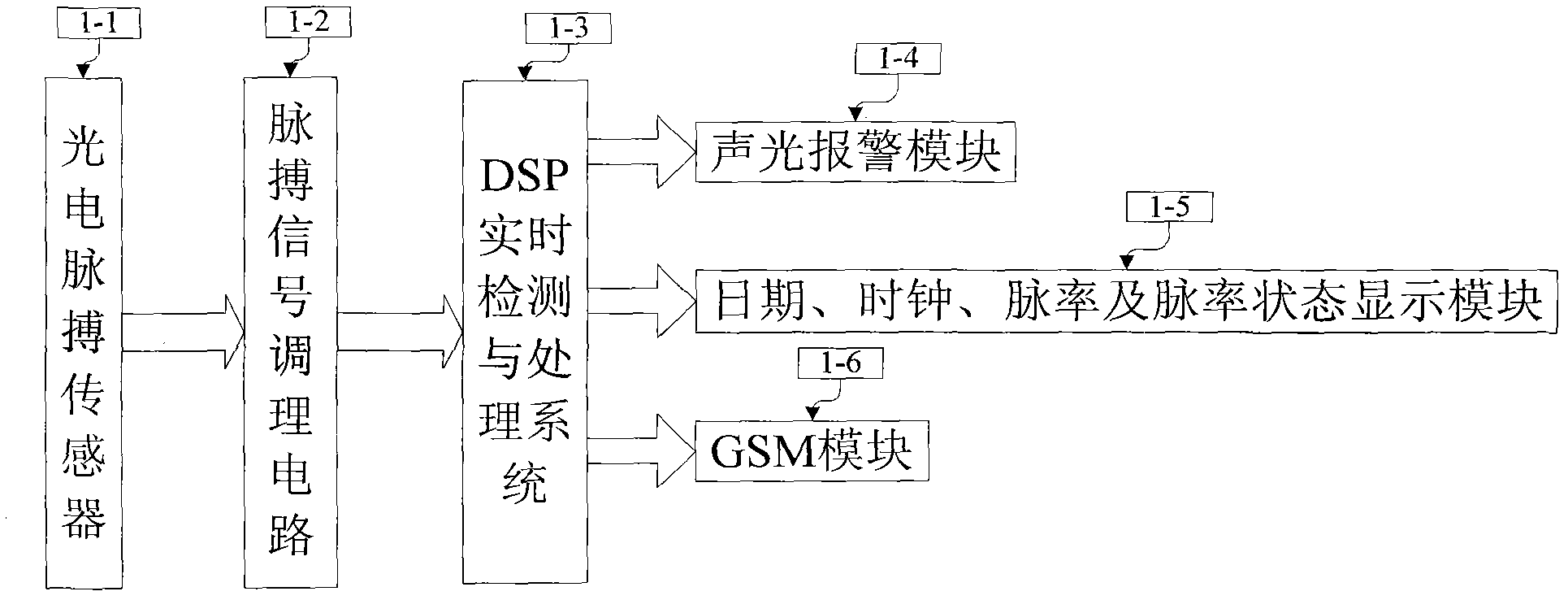 Dynamic pulse signal real-time detection system and detection method
