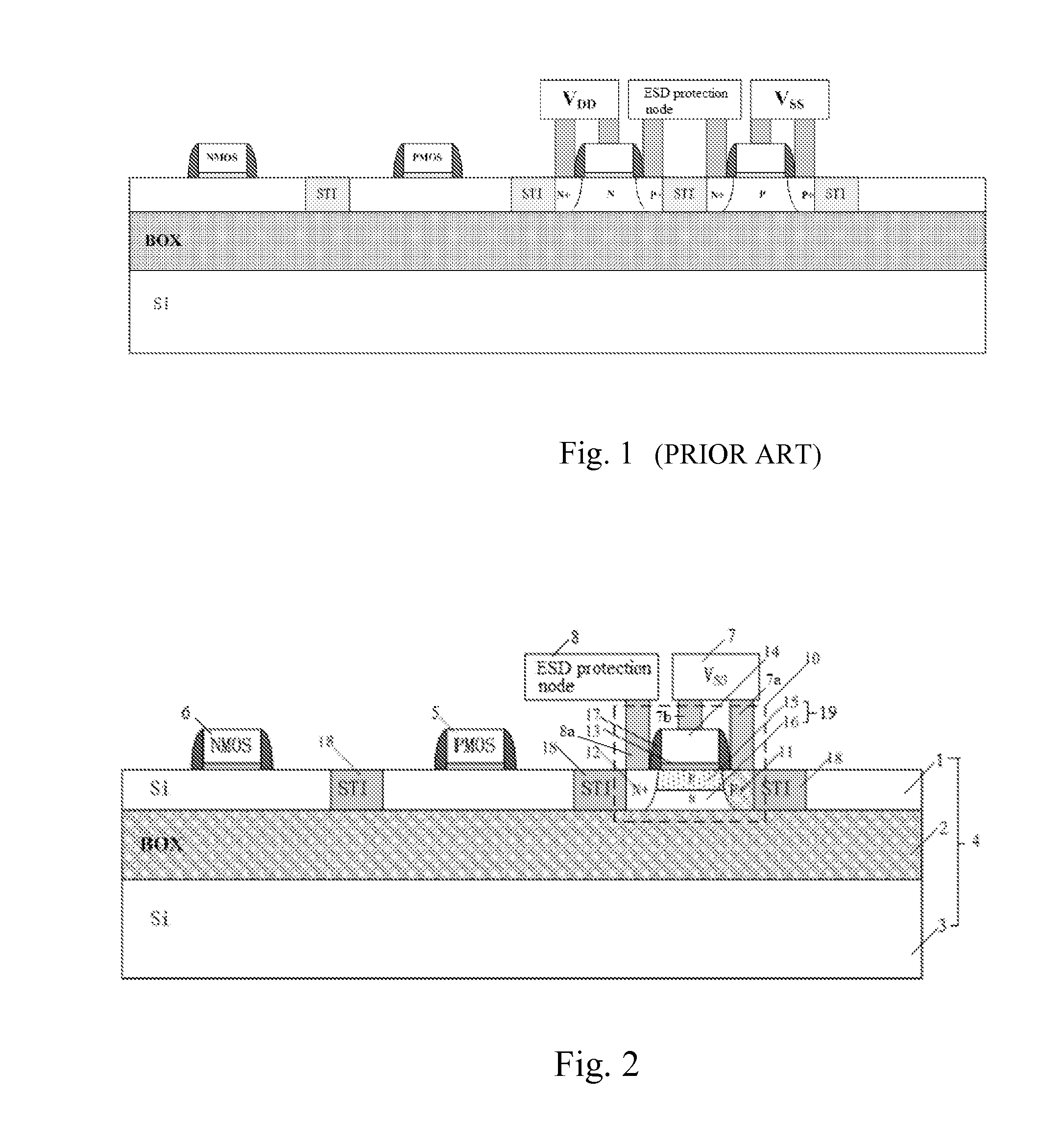 ESD protection devices for soi integrated circuit and manufacturing method thereof