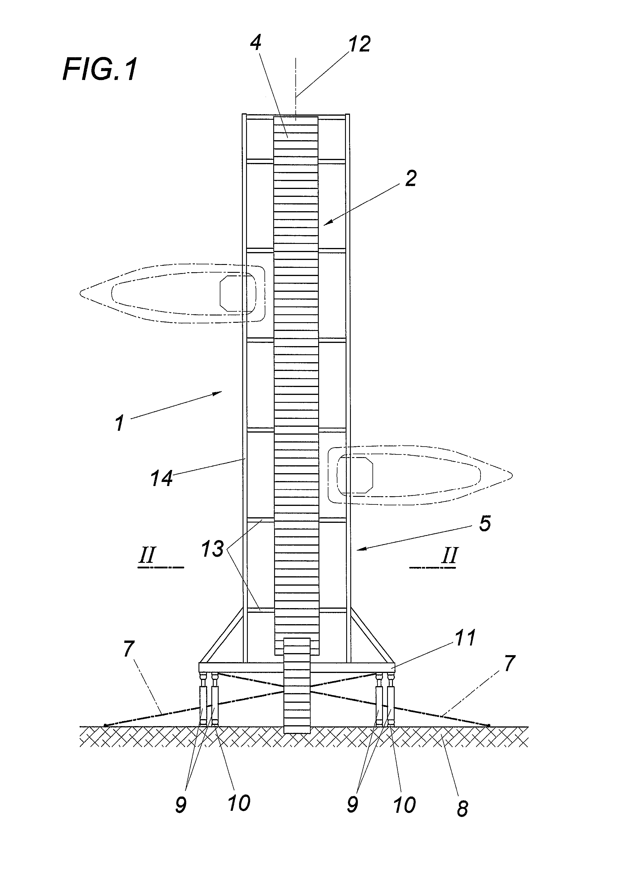 Device for securing floating bodies