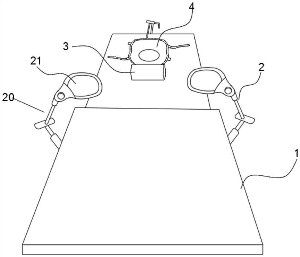 Intelligent auxiliary adjusting and fixing device for body position in anterior cervical operation and anterior cervical operation bed