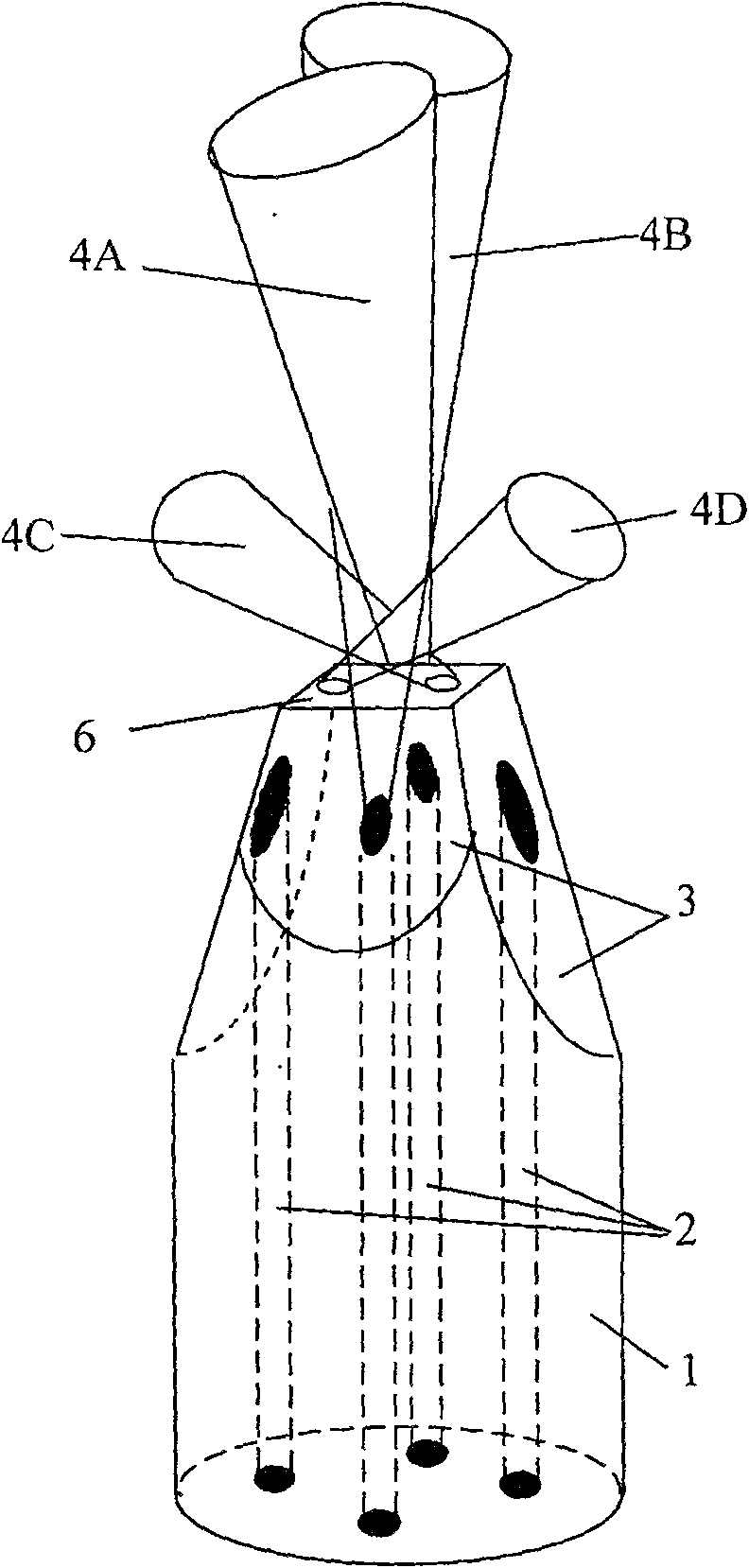 Multiple light forceps integrated on simple optical fiber