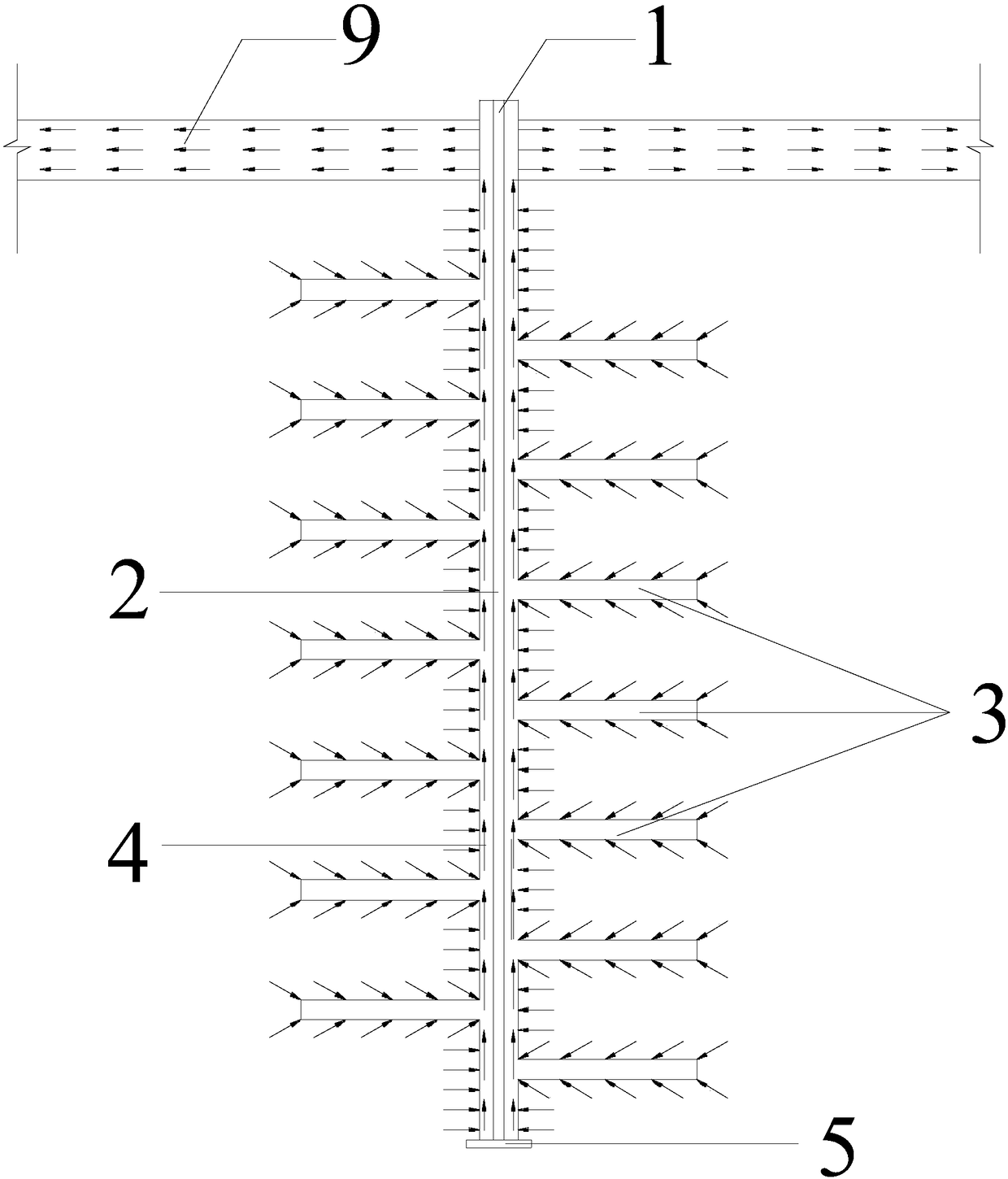 A vertical and horizontal drainage system and construction method