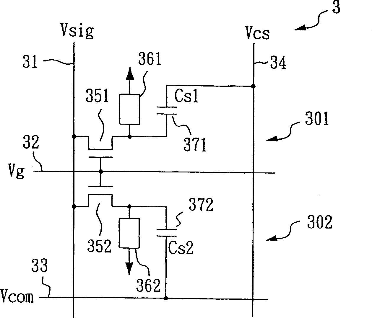 Vertical oriented liquid crystal display device and its pixel unit circuit