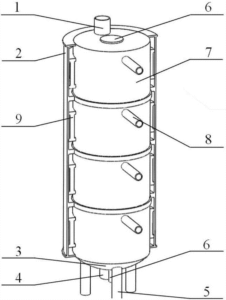 Vertical type pyrolysis device for solid organic waste