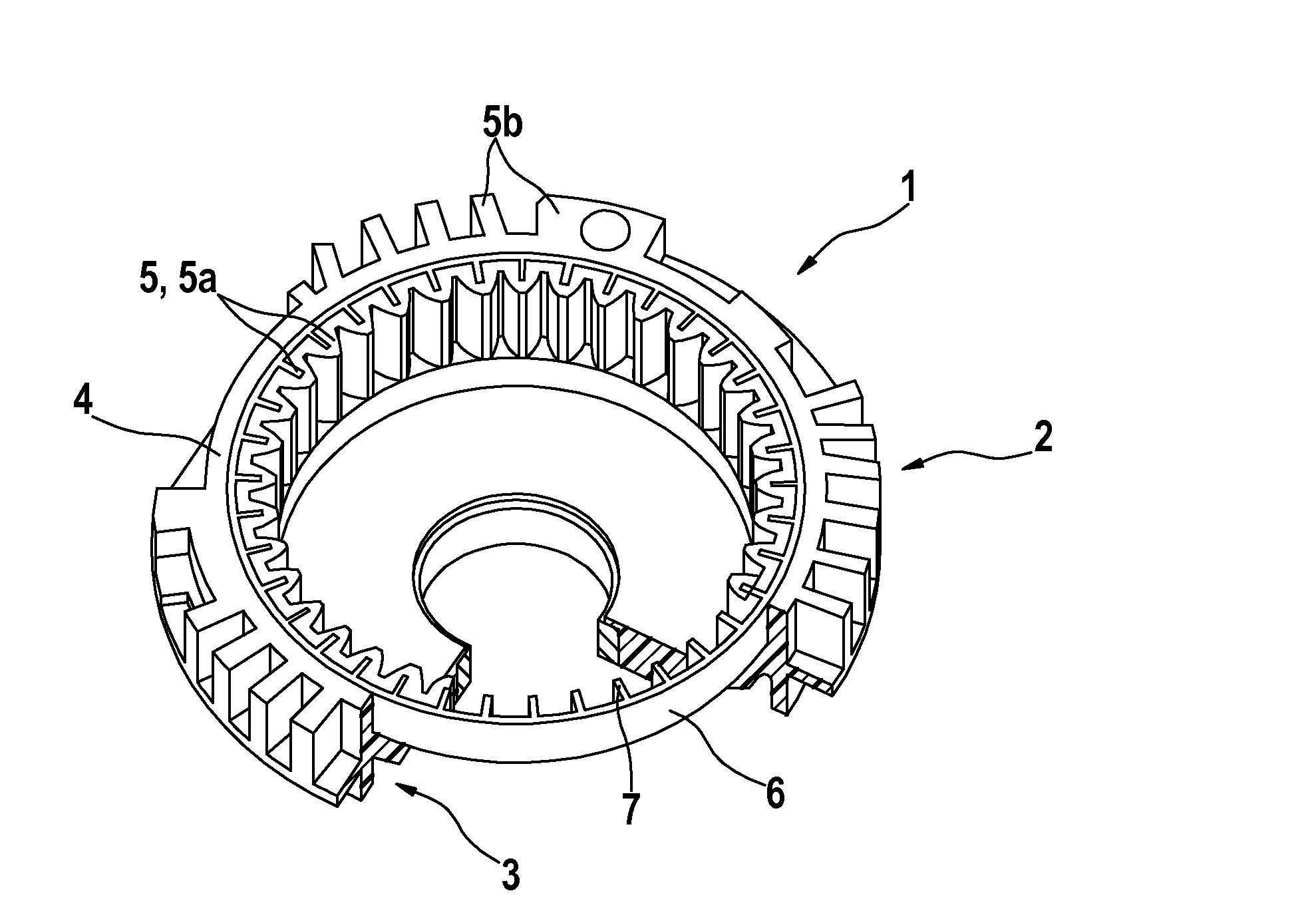 Intermediate bearing device with toothing reinforcement for starter