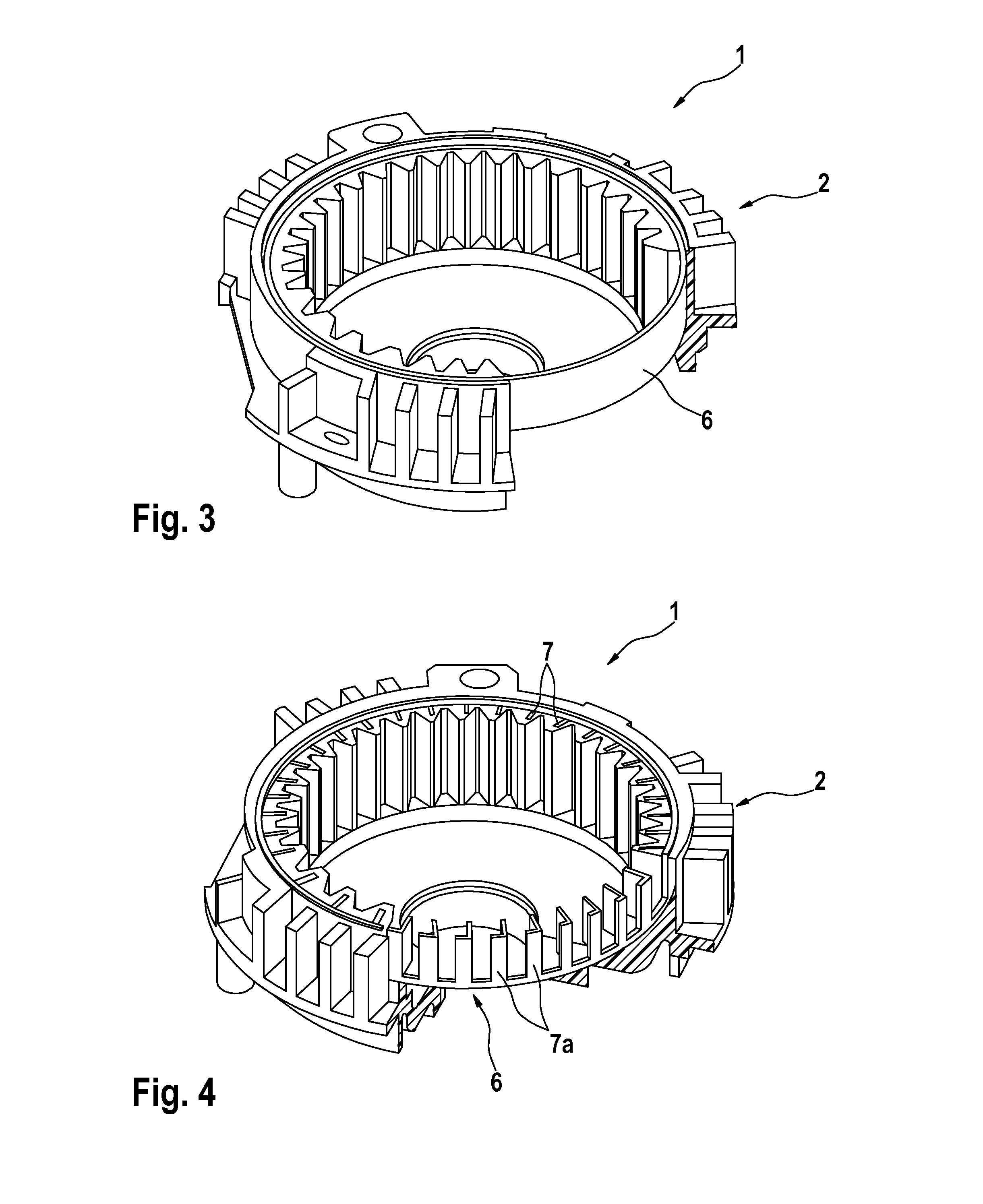 Intermediate bearing device with toothing reinforcement for starter