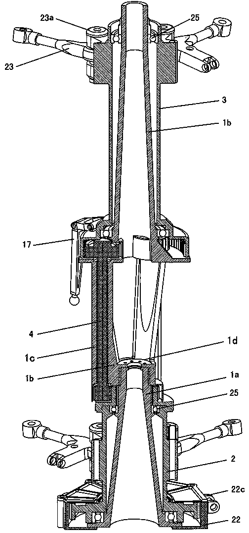 Coaxial drive and control structure for coaxial contrarotation rotor helicopter