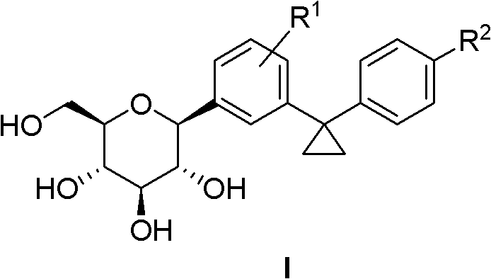 C-glucoside derivative containing cyclopropane structure and method and application of C- glucoside derivative