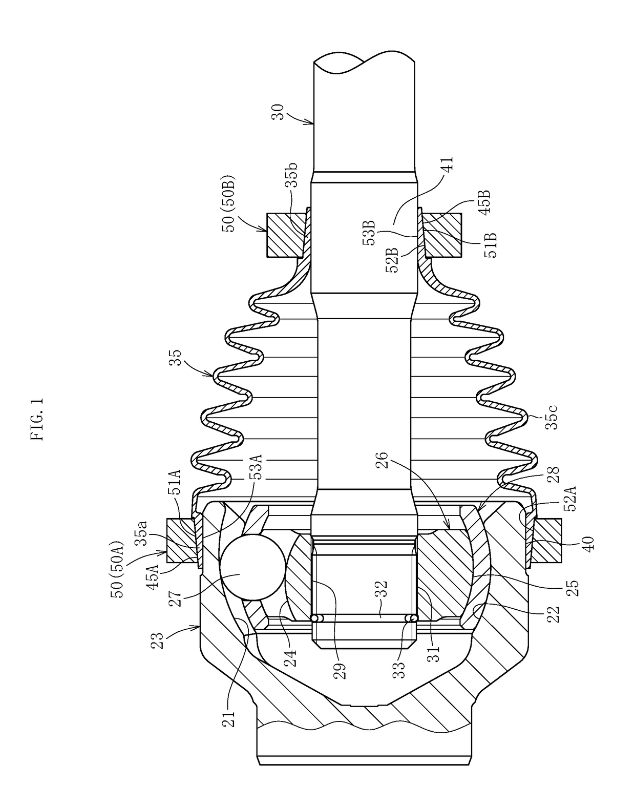 Boot attachment method and constant velocity universal joint