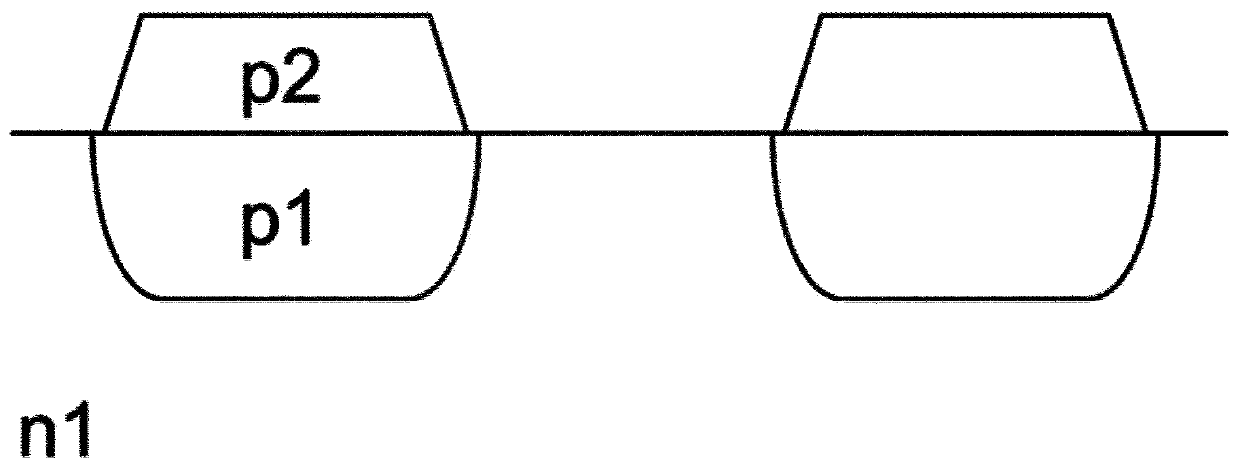 Method for manufacturing a p-doped grid in an n-doped sic layer