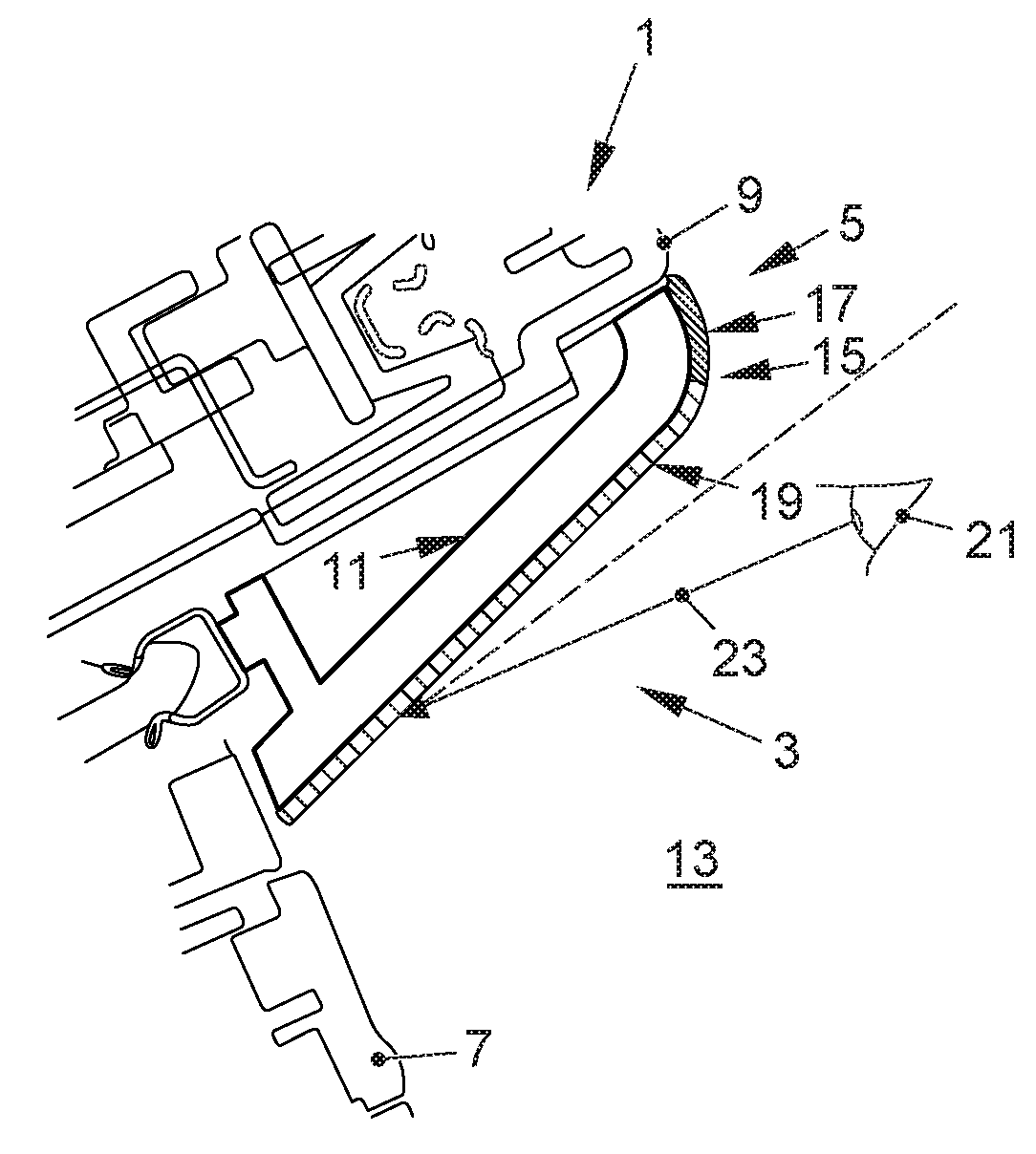 Decorative element for an interior of a motor vehicle, device for an interior of a motor vehicle, motor vehicle, and method for producing a decorative element