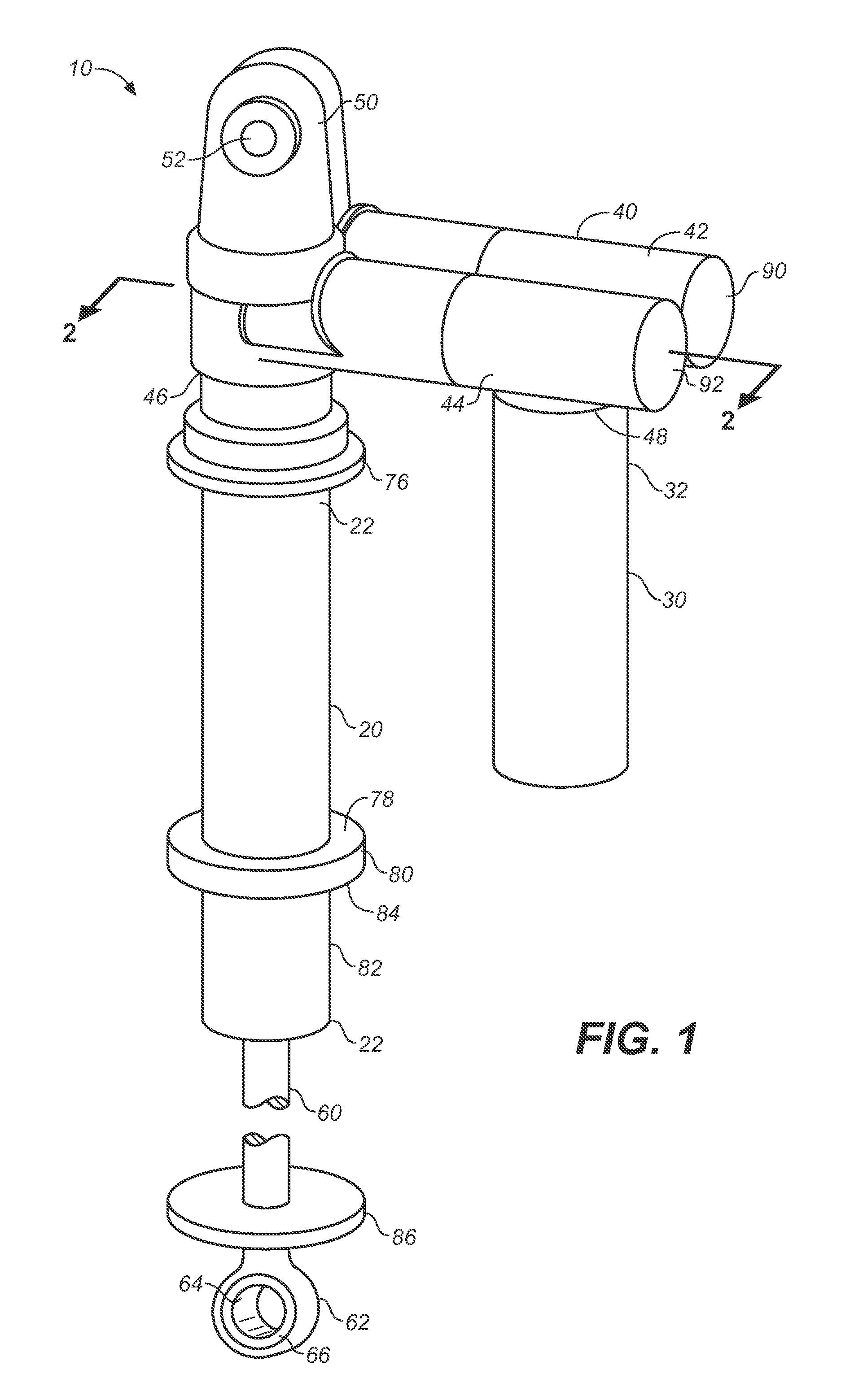 Twin tube damper with remote gas reservoir