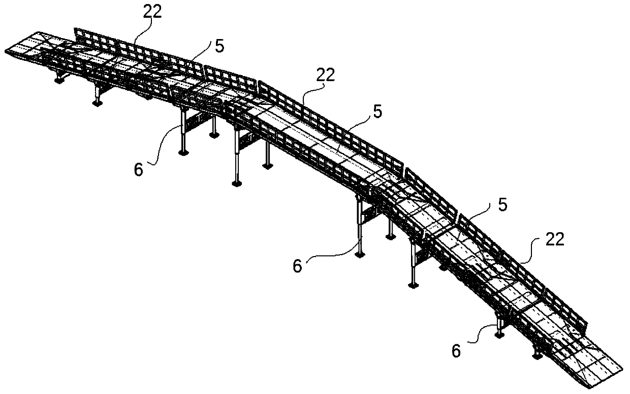 Movable folding platform bridge