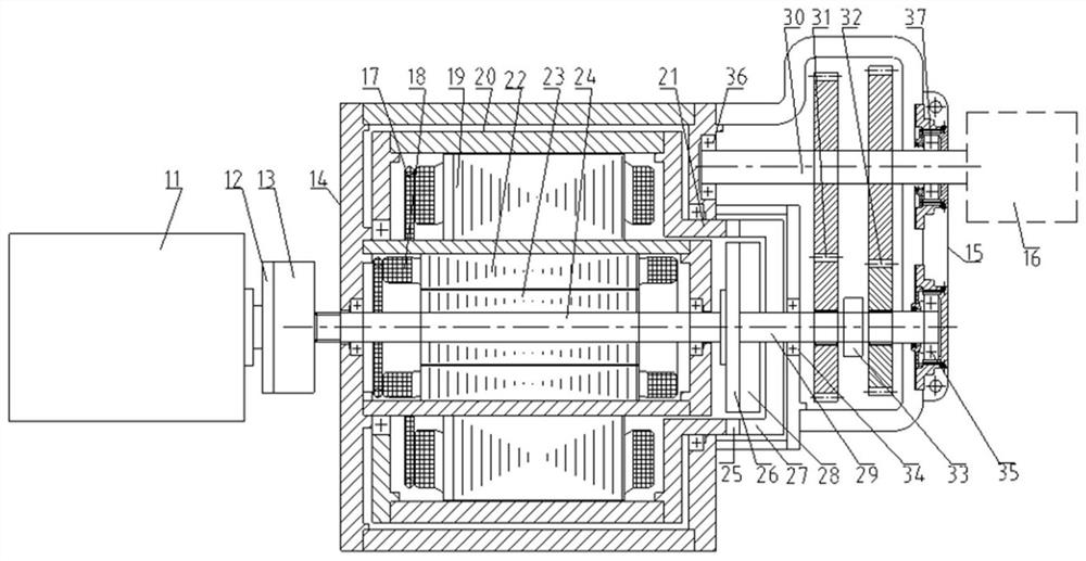 Dual-motor dual-clutch dual-speed-ratio electric vehicle power assembly and electric vehicle