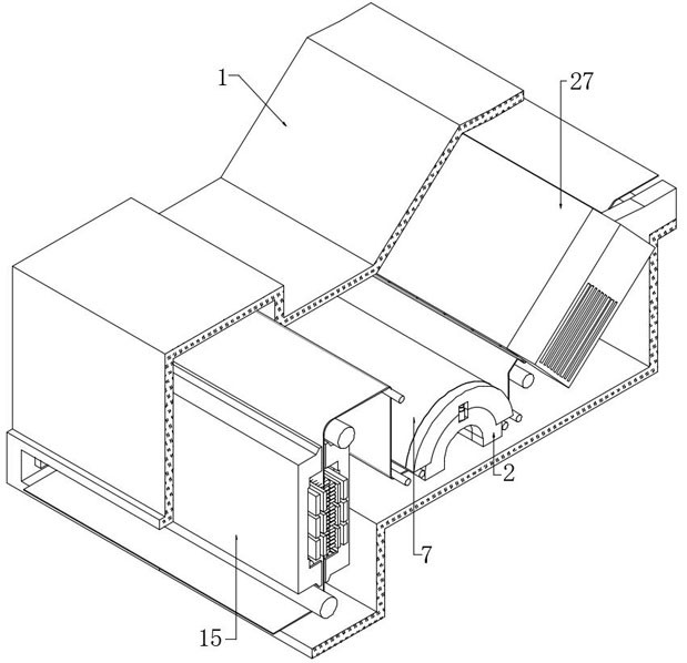 A steam sterilization device for furniture surface fabric production