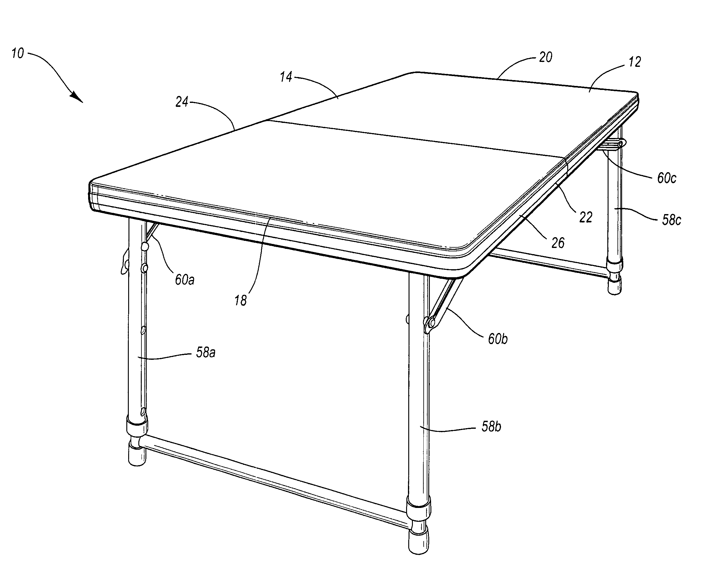 Handle for a portable table