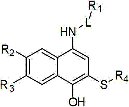 2-sulfo-4-amino-1-naphthol derivative and preparation method and application thereof