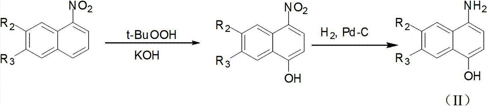 2-sulfo-4-amino-1-naphthol derivative and preparation method and application thereof