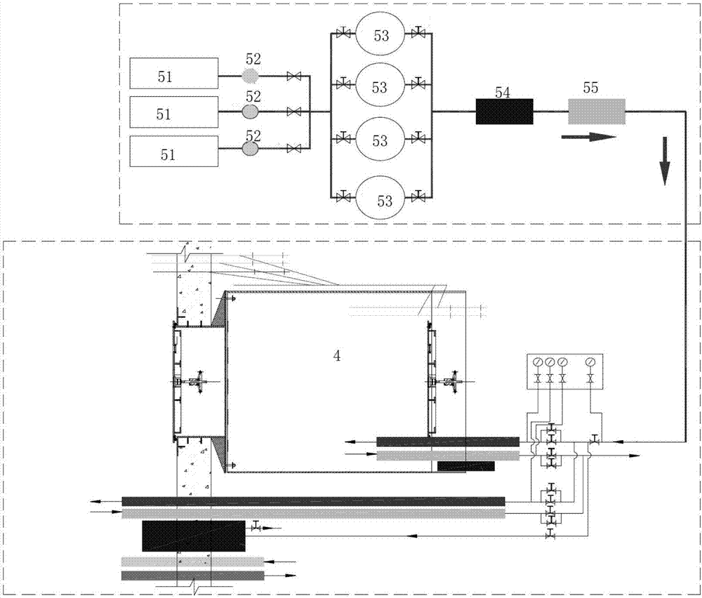 Construction method for repairing leaky river-crossing pipeline by utilizing air pressure system