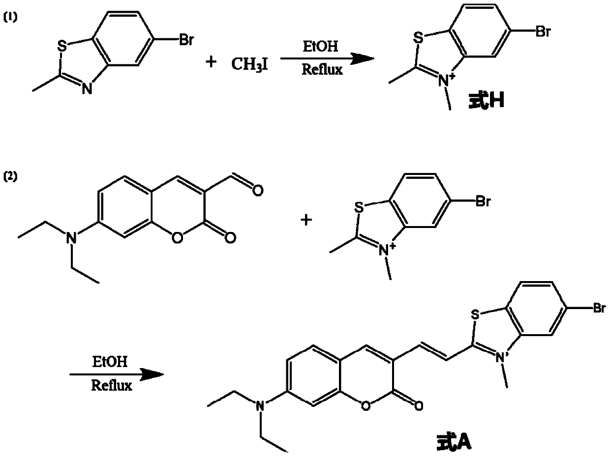 Hemicyanine compound based on benzothiazole biheterocycle, and preparation method and application thereof