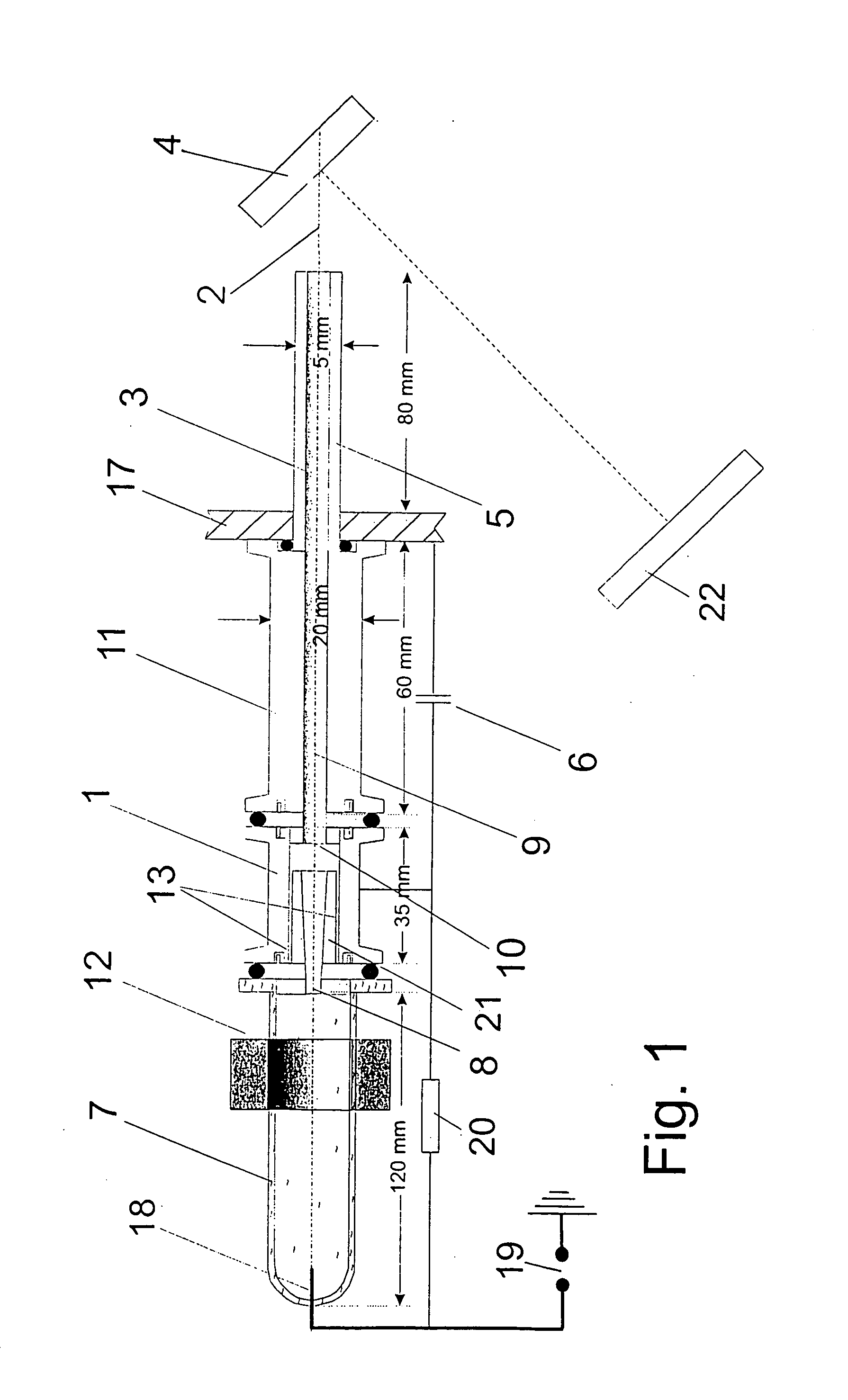 Channel spark source for generating a stable focussed electron beam