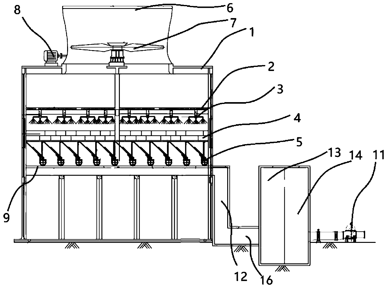Combined single-side air inlet cooling tower