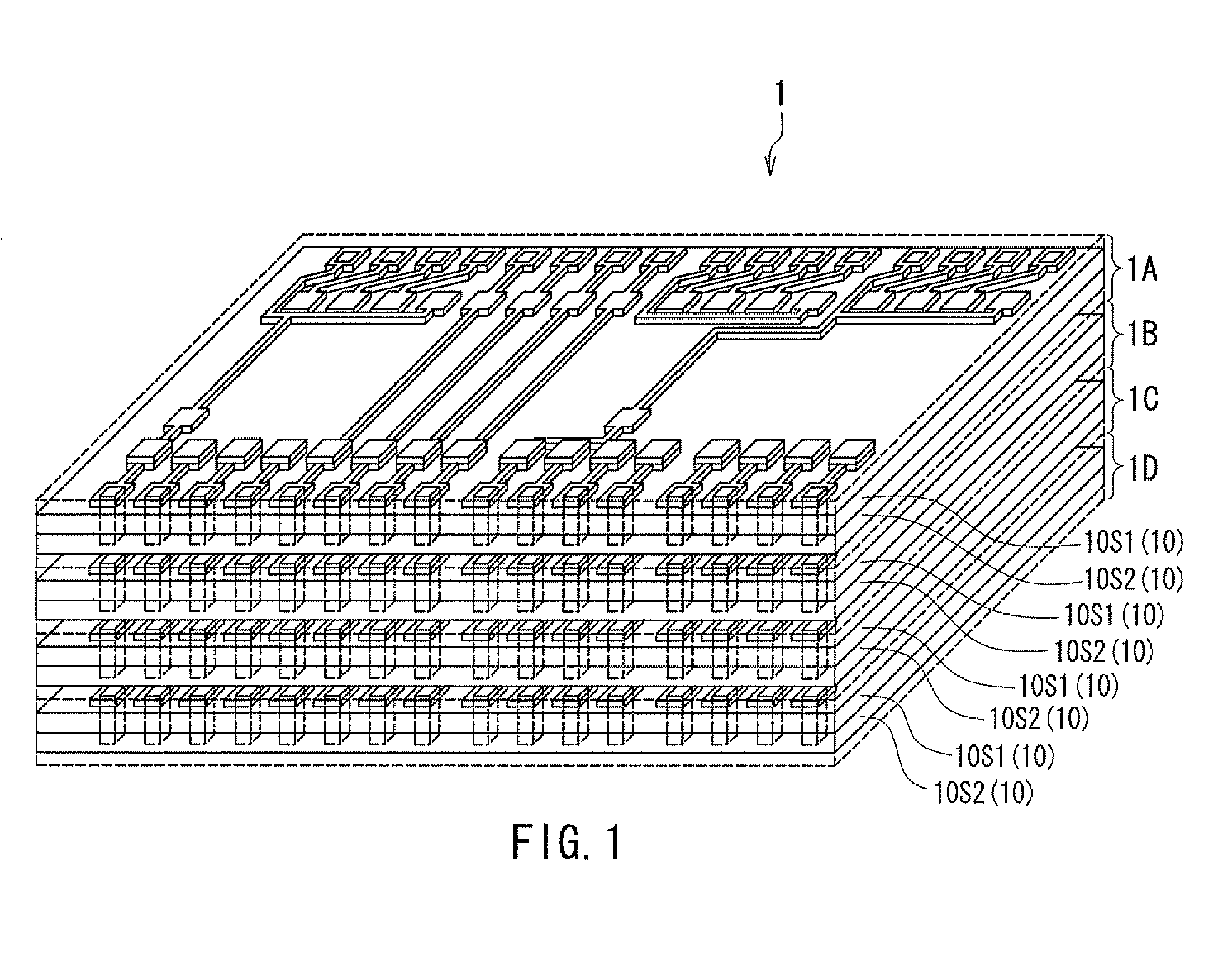 Layered chip package and method of manufacturing same