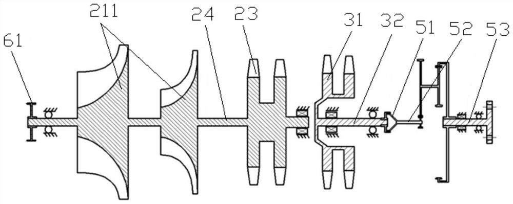 Power rear output type turboprop engine and aircraft