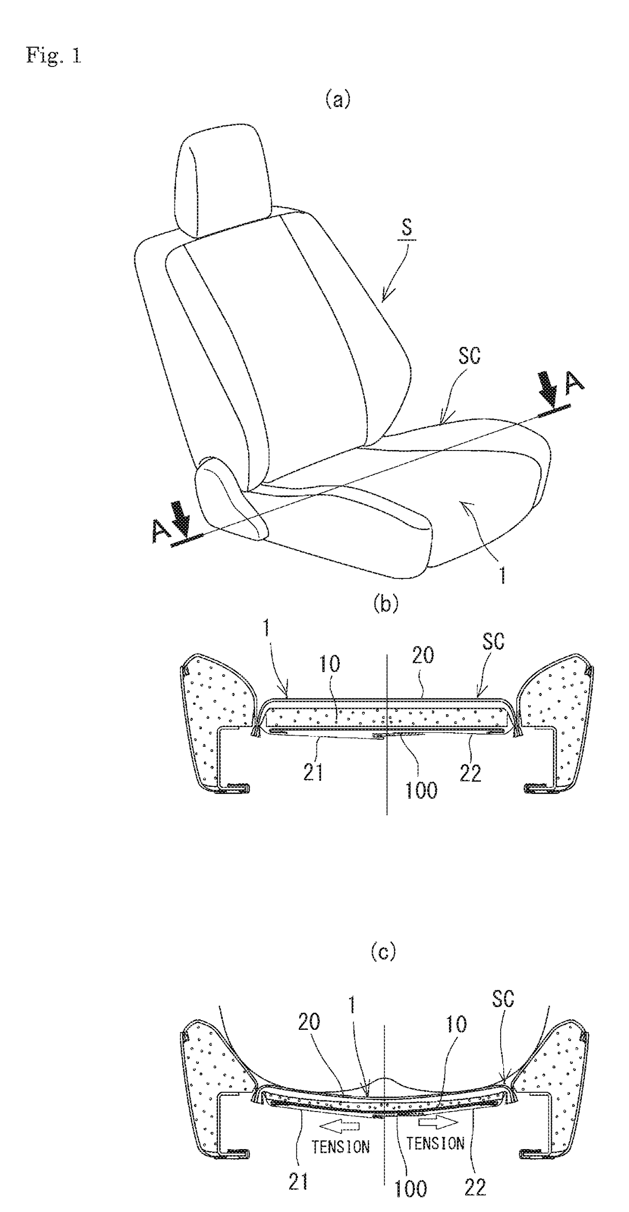 Surface fastener, cushioning structure, and seat structure