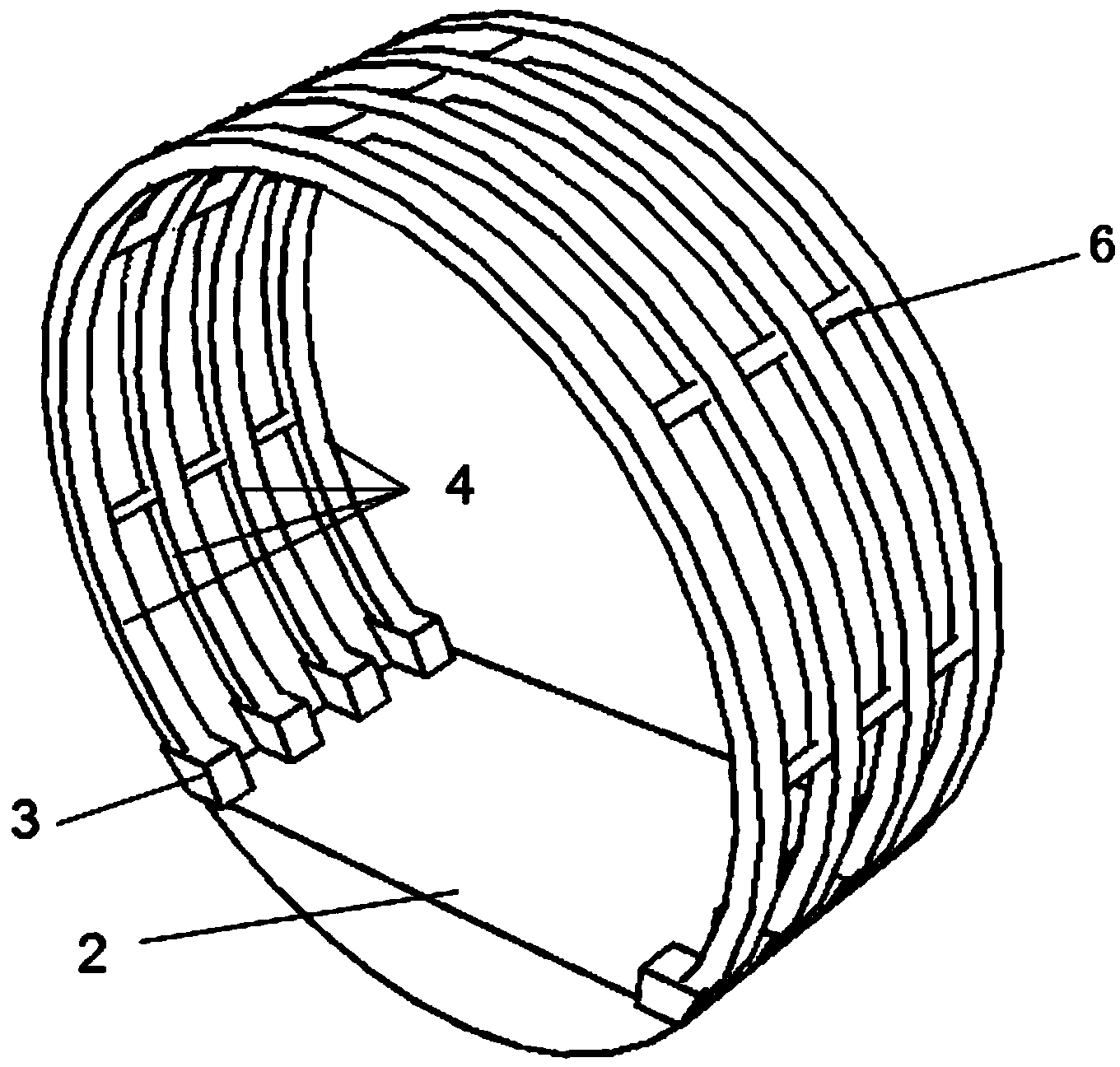 Structure for reinforcing tunnel by utilizing arch rings and method for reinforcing tunnel