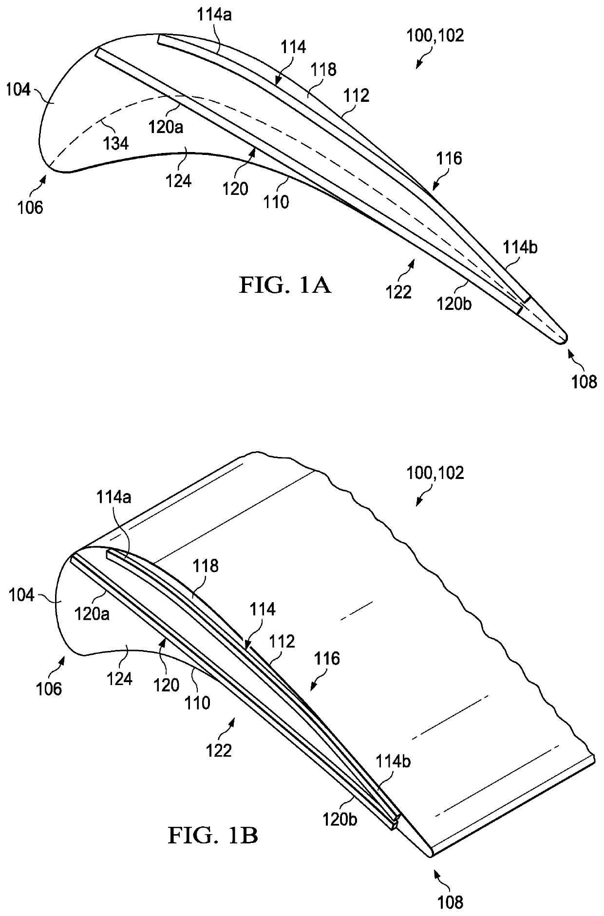 Tip structure for a turbine blade with pressure side and suction side rails