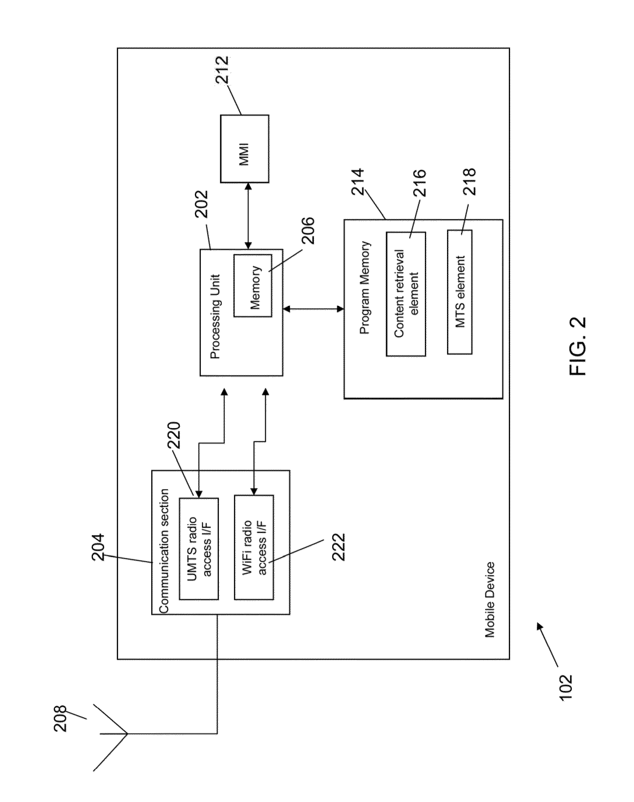 Method for retrieving content by a wireless communication device having first and secod radio access interfaces, wireless communication device and communication system
