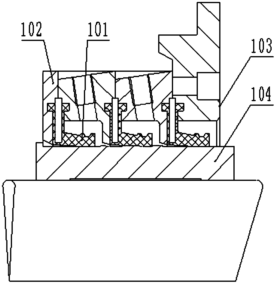 Mechanical seal device of large dredger dredge pump with radial adjustment mechanism