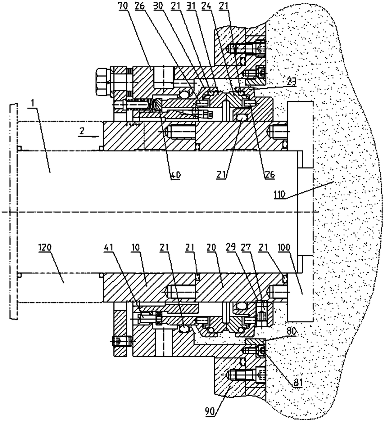 Mechanical seal device of large dredger dredge pump with radial adjustment mechanism