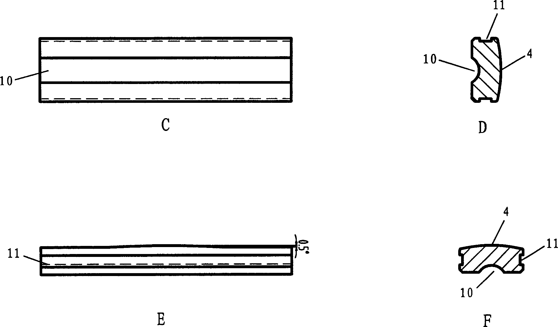 Self-regulating straight line bearing and machining method thereof