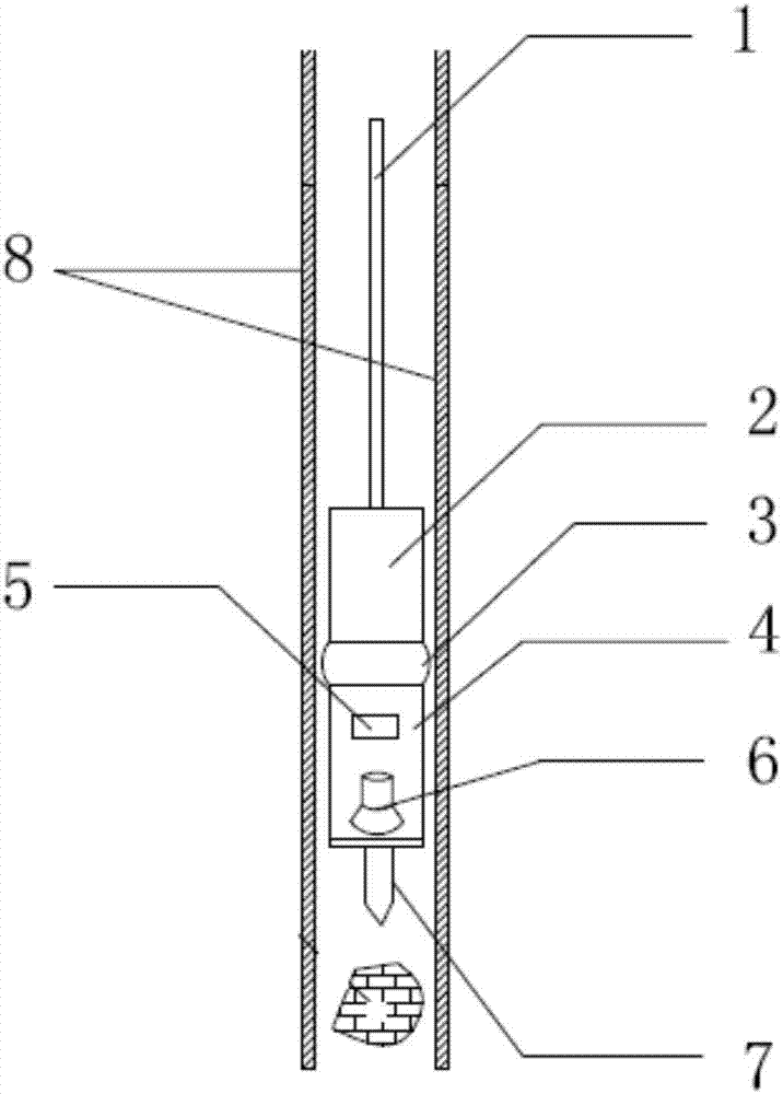 Pile measuring hole obstacle clearing device based on ultrasonic drill bit