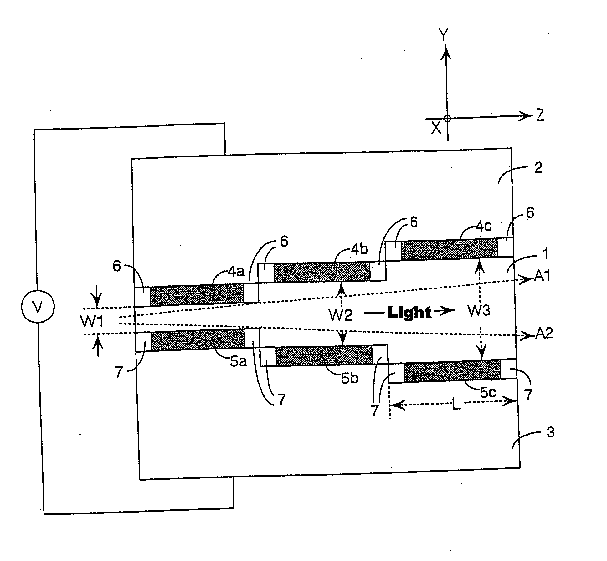 Optical path switching device