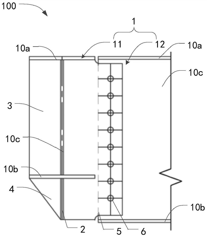 Steel beam connecting structure and method