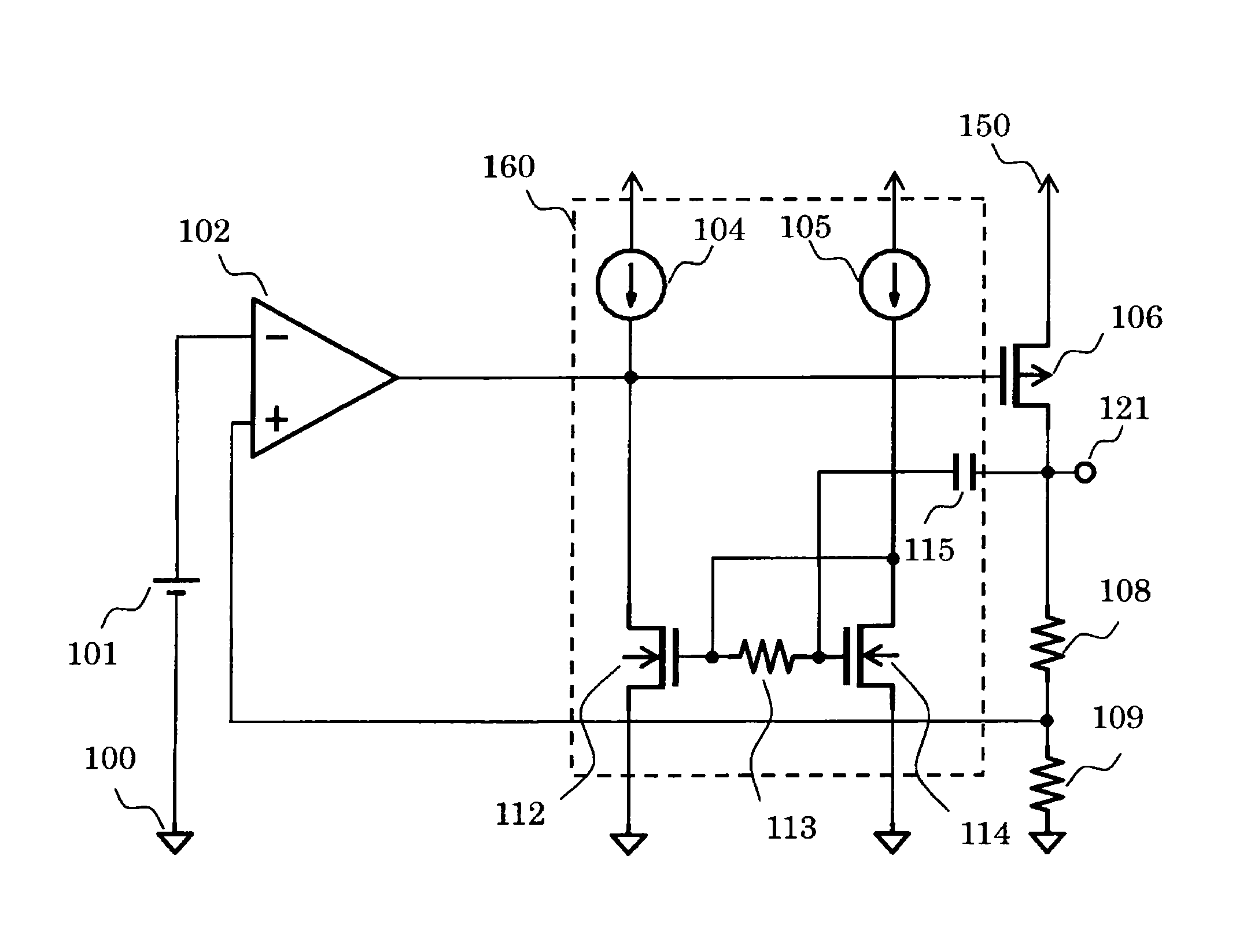 Voltage regulator having a phase compensation circuit